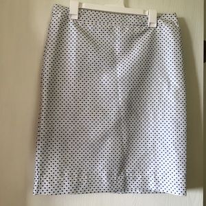 Sweet Salt white and blue polka dot pencil skirt. Size M.